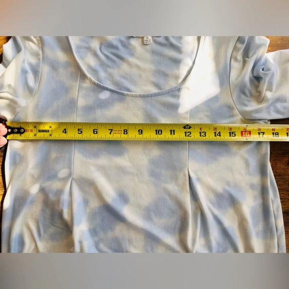 Pink Rose Dress - Blue Hydra Tie Die - 3/4 Sleeves in a Size L - Picture 9 of 13